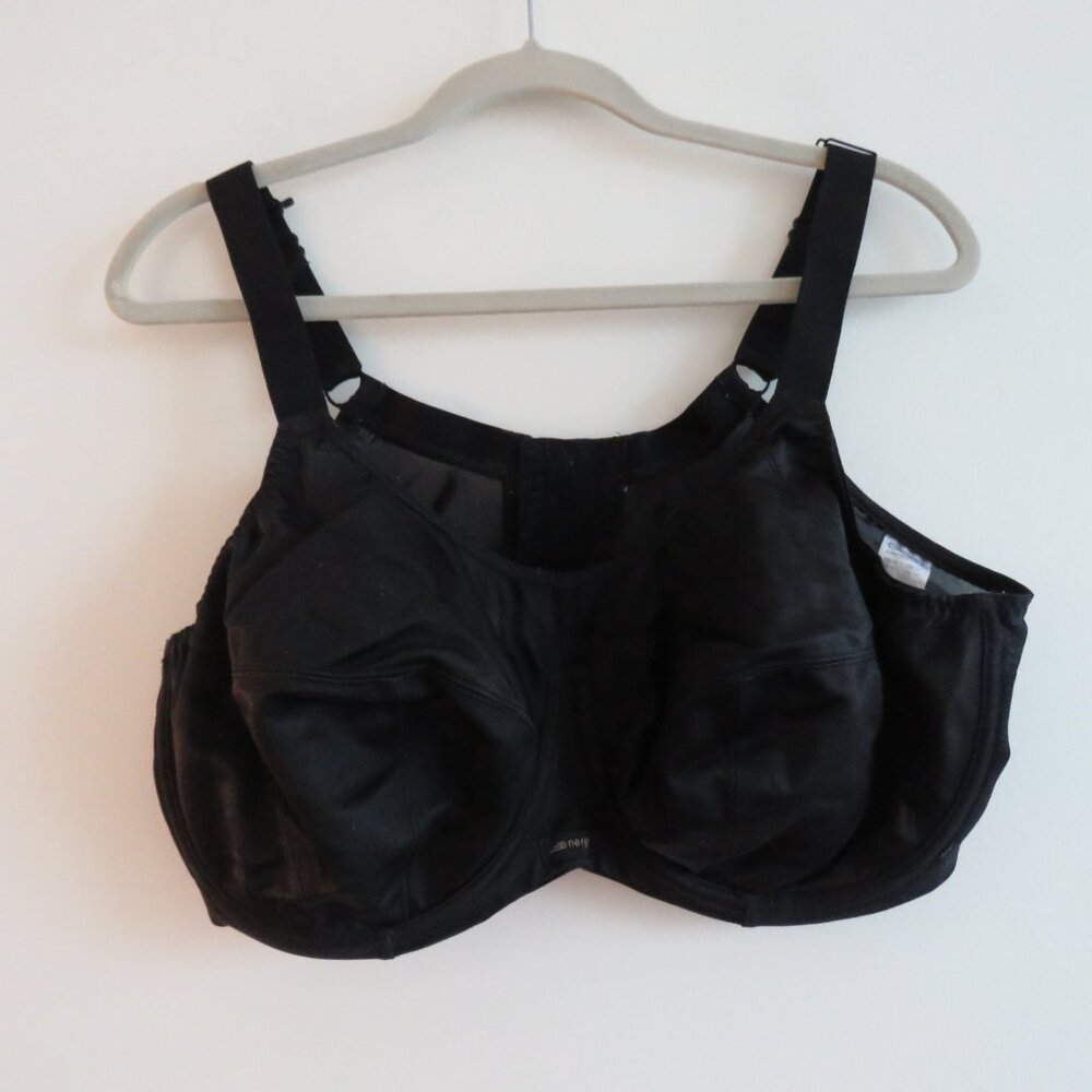 ELOMI Energise Sports Bra in Black Support Athleisure - Size US 42DDD - Picture 2 of 14